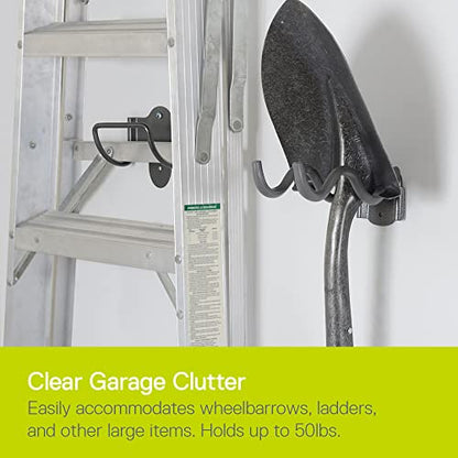 Delta Wide Hook Utility Holder Cycle - Heavy Duty Garage Utility Hook Helps Support Wheelbarrows, Ladders & Other Large Items - Rubberized Coating Protects from Scratches - Easy Installation - color: Single Hook