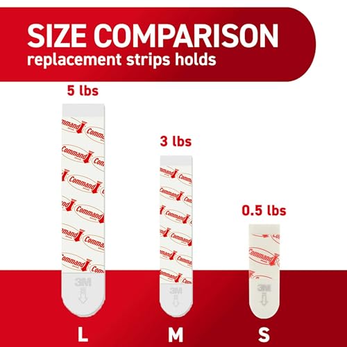 Command Indoor Medium Replacement Strips, 36 Strips, Damage-Free Wall Hanging, Re-Hang Medium Hooks for Home and Wall Decor, Holds up to 3 lb, White Adhesive - style: 36 Pairs