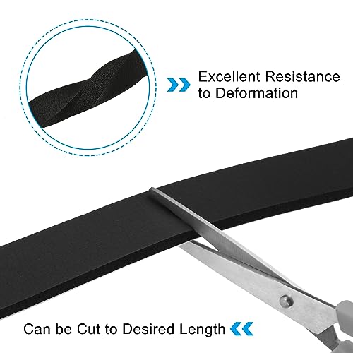 PATIKIL Foam Weather Stripping for Doors, 2 Rolls 1" W x 3/16" T Foam Seal Tape Adhesive Insulation Strip for Door Window Air Conditioning, Black(13 Ft Total Length in 2 Rolls) - size: 1" W x 3/16" T