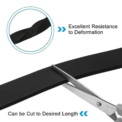 PATIKIL Foam Weather Stripping for Doors, 2 Rolls 1" W x 3/16" T Foam Seal Tape Adhesive Insulation Strip for Door Window Air Conditioning, Black(13 Ft Total Length in 2 Rolls) - size: 1" W x 3/16" T