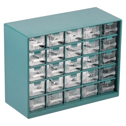 Screw Organizer Drawers,Hardware Storage Organizer,Hardware and Craft Cabinet,Drawer Plastic Drawer Storage Cabinet for Garage Organization,Bead Organizer,Teacher Toolbox,Makeup Organizer (Deep Green) - color: Deep Green