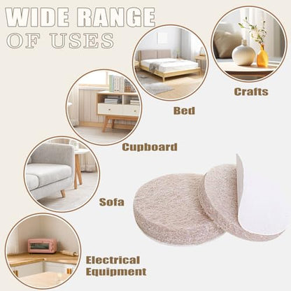Yelanon Felt Furniture Pads -48 Pcs 1.5" Premium Felt Pads for Chair Legs Furniture, Floor Protectors for Hardwood Floors, Beige - size: 48 pcs Round Beige
