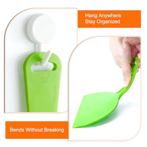Putty Scraper 10" 3-Pack, Flexible Plastic Knife for Taping Drywall & Wall Repair, Value Pack Spreader for Spackling & Compound, Reusable & Easy Clean, Green