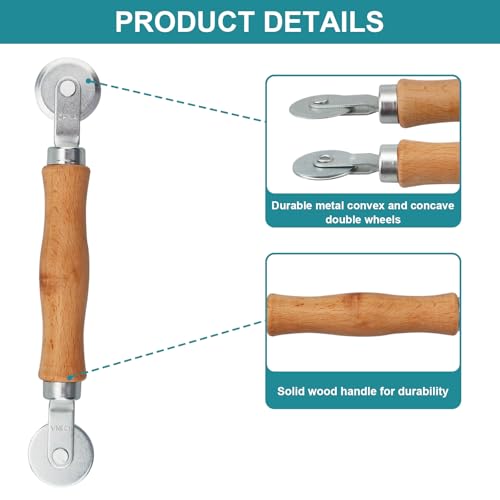 P 7505 Screen Rolling Tool for Installing Window and Door Screens, Spline Roller with Wood Handle & Steel Bearing Wheel, Professional Window and Door Screen Tools (2 Pack) - size: 2 Pack