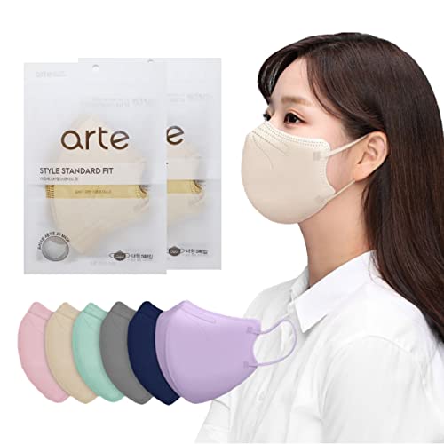 [20 Pcs] Korea Face Mask for Adults – Bird Beak type 2D Protective Health Face Mask for Dust and Smoke – 4-Layer Protective Filter – Ideal Fit for Comfortable Wear - Beige - color: Beige [20p]