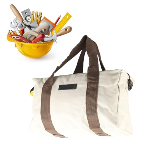 Wide Mouth Tool Bag, Tool Storage Bag, Zippered High Bearing Multi Use Tool Tote Bag, Portable Home Tool Organizer Handbag for Electrician, Hardware(18")