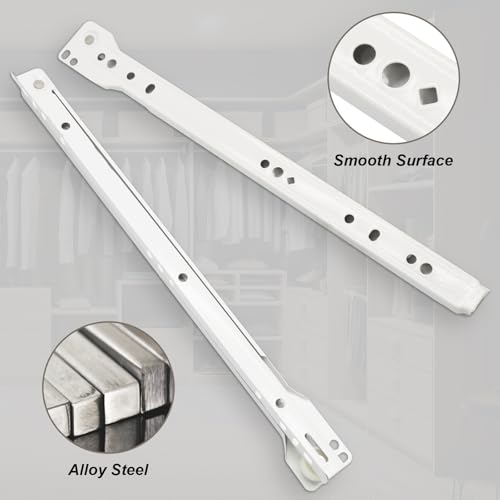 Litoexpe 1 Pair 12 Inch Drawer Slides Kit with Screws, Bottom Mount Design Drawer Rails with Smooth-Gliding Nylon Wheels - size: 12 Inch