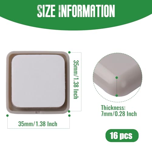 Furniture Sliders,35mm Square Table and Chair Leg Sliding Pad for Easy Moving on Carpet Hardwood (16pcs) - size: 35mm,Square