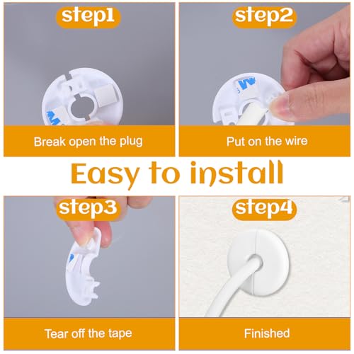 4Pcs Wall Grommets for Cables, Wall Cable Pass Through Accessories Cable Grommets Routing Kit for Ethernet Cables Wall Bushing Feed Through Organizing Protecting Cord