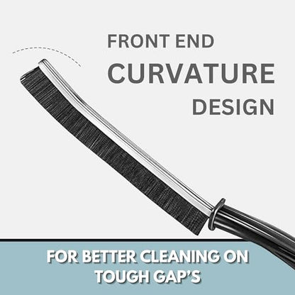 CrafTreat Hard Bristle Crevice Cleaning Brush – 6 Pack (Black) – Gap Scrub Brushes for Kitchen, Bathroom, Window Tracks, Grout, Car & Tight Spaces – Household Cleaning Tool
