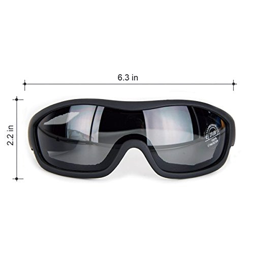 Viriber Motorcycle Goggles - UV Protective Outdoor Glasses, Dust-proof Combat Goggles (Deep Black) - color: Deep Black