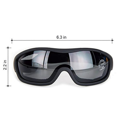 Viriber Motorcycle Goggles - UV Protective Outdoor Glasses, Dust-proof Combat Goggles (Deep Black) - color: Deep Black