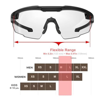HTS HUNTERSKY Ballistic Tactical Shooting Glasses ANSI Z87+ UV400 Protective Eyewear - color: Black Multi-color Lens Headband