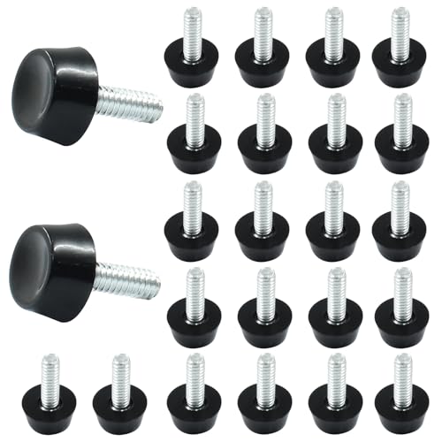 24 Pcs 1/4" Furniture Leveling Feet Adjustable Table Levelers Chair Glide Leveling Screw in Threaded for Patio Furniture Tables Chairs - size: 1/4"