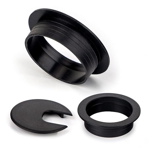 2 Inch Desk Grommet - 6Pcs Plastic Desk Cord Hole Cover, 50mm Diameter Black Cable Grommets Hole Cover for Organized Wires & Cords Through Computer Table/Countertops - size: 6 Pack
