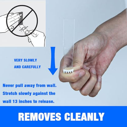 ADY Clear Picture Hanging Strips, Removable Double Sided Tape for Wall Heavy Duty 40 Pack Damage Free, Adhesive Strips Refill for Rent Room, Nano Transparent Adhesive Tape for Decor, Poster - size: L-0.75in x 3.75in