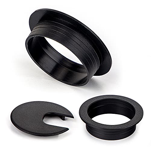 20 Pack 2 Inch/50mm Round Plastic Desk Grommets, Black Wire Organizer Caps, PC Computer Port Cable Hole Cover Plug Bushings, Perfect for Office Desk, TV Stands, Tabletops - size: 20 Pack