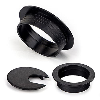 20 Pack 2 Inch/50mm Round Plastic Desk Grommets, Black Wire Organizer Caps, PC Computer Port Cable Hole Cover Plug Bushings, Perfect for Office Desk, TV Stands, Tabletops - size: 20 Pack