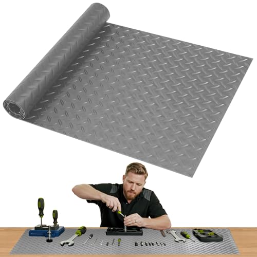 Workbench Mat, PVC Work Bench Mat with Non-Slip Texture, 2mm Thick Scratch & Stain Resistant Surface for Painting, Woodworking, Crafting, Building and Tool Protection (Grey, 16.93" x 47.24") - color: Gray, size: 16.93" x47.24"