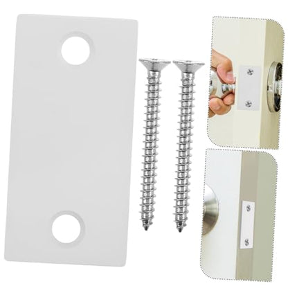 OSALADI Door Repair Plate 2.24X1.10 Inch Door Hole Repair Gasket with 4 Screws Cabinet Hinge Plate Deadbolt Cover Door Edge Hole Filler for Home Office Door Strike
