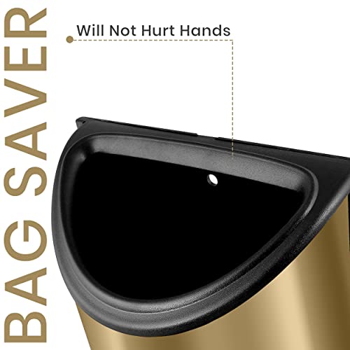 Utopia Kitchen Grocery Plastic Bag Holder and Dispenser for Plastic Bags - Easy Wall Mount Bag Saver - Stainless Steel (Gold, Medium (Pack of 1)) - color: Gold, size: Medium (Pack of 1)