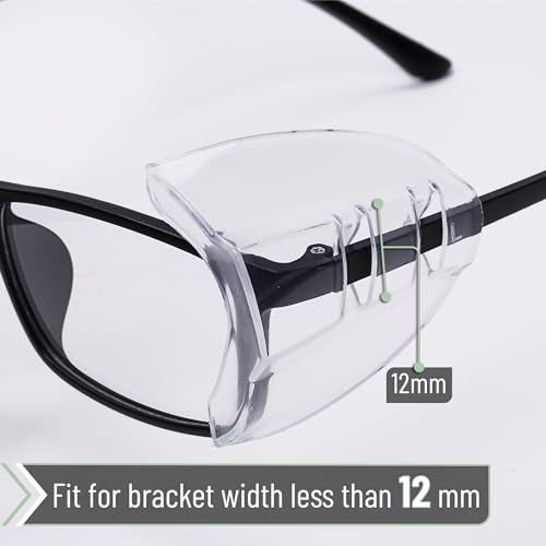 UNCO- Safety Side Shields for Glasses, 2/4/6/10/12/16/20/24/30/32 pcs, Safety Glasses Side Shields for Eyeglasses - style: 6 Pcs