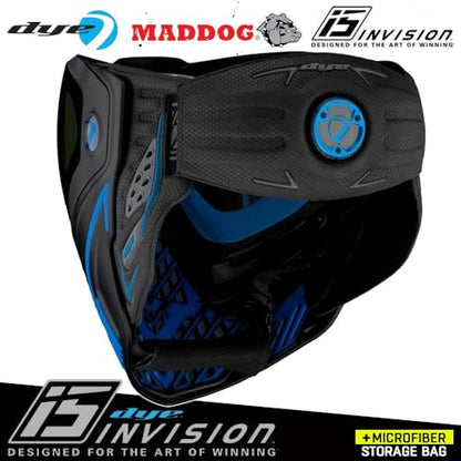 Maddog Dye i5 Thermal Anti-Fog Paintball Airsoft Mask Goggle System Combo with Microfiber Bag | Safety Certified Protection - color: Storm 2.0