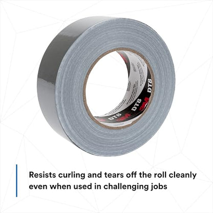 3M DT8 Industrial Strength Multi-Use Duct Tape, Silver, 1.88in x 60 yd x 8 mil Thickness – Professional Grade Adhesive, 1 Pack - color: Silver, size: 1 Roll