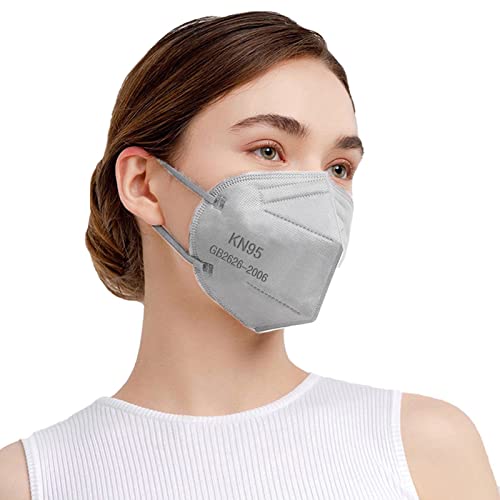 SAROULU 5-Layer Breathable Disposable KN95 Face Masks Respirator Cup Dust Safety Protection Mask - color: Grey-20
