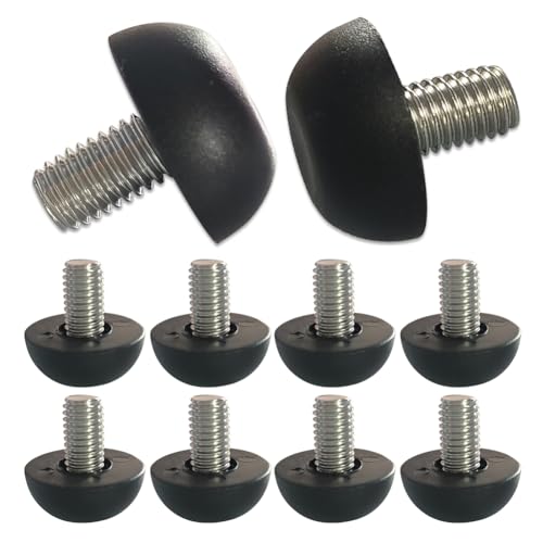 Hooshing 10PCS 8mm x 1.25 M8 Adjustable Furniture Levelers Replacement Stainless Steel Screw in Threaded Levenling Feet Glide for Furniture Legs, Table, Chair, Cabinet - size: M8