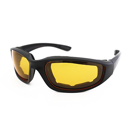 3 Pair Motorcycle Riding Glasses Padding Goggles UV Protection Dustproof Windproof Motorcycle Sunglasses for Outdoor Actives - color: 1 Pair Glasses/Yellow