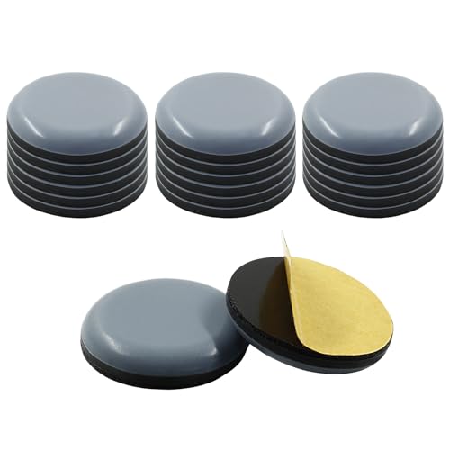 Bivethoi 20 Pcs Furniture Glide Round,Self-Adhesive Sliders Pads Magic Sliders Floor Protectors Sofa Glides for Wood, Ceramic Tile Floor(30mm) - size: 1-5/16", Round