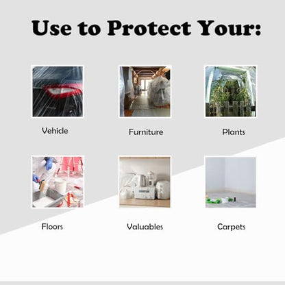 10 Piece Painter Plastic Drop Cloths Sheet,Waterproof Anti-dust Cover,9x12 Feet Disposable Tarp for Painting for Couch/Furniture Cover - size: 10