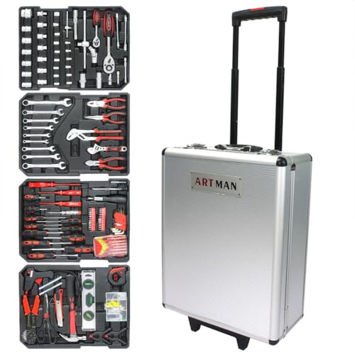 899pcs Home Repair Tool Set Kit, Toolbox Storage Case with Drawer, General Household Tool Kit, Tool Set Kit Home Tool Kit for All Purpose for Maintenance, Garden, Homeowner, Handyman,Silver - color: Silver