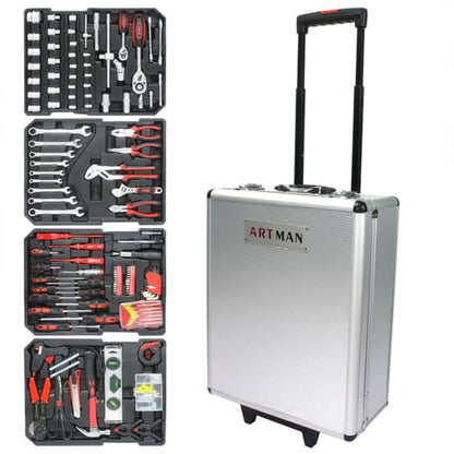 899pcs Home Repair Tool Set Kit, Toolbox Storage Case with Drawer, General Household Tool Kit, Tool Set Kit Home Tool Kit for All Purpose for Maintenance, Garden, Homeowner, Handyman,Silver - color: Silver