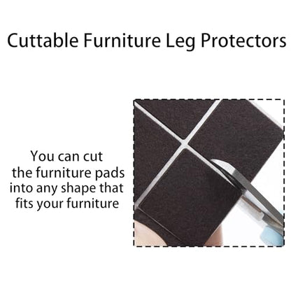 1.5inch Square Felt Furniture Pads, 16Pcs Self Adhesive Cuttable Felt Furniture Leg Pads Floor Protectors Furniture Sliders for Hardwoods Floors, Brown - size: 1.5x1.5inch