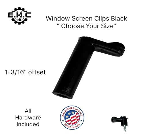 Window Screen Clips "Black” Plastic (Choose Your Size! /Size Run Flush up to 1-3/16” Offset) New or Replacement (10 Pack with All Needed Hardware Included) by E.H.C. (1-3/16" Offset) - size: 1-3/16" offset