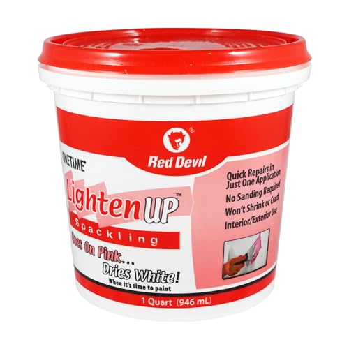 Red Devil 0574 ONETIME Lighten Up Lightweight Spackling, 1 Quart - size: 1 Pack, style: 1 Quart