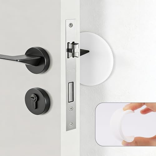 12 Pack 8cm White Door Stoppers for Wall, Self-Adhesive Shock Absorbent Bumpers, Wall Protector Pads for Door Knobs, Prevents Scratches and Damage, Noise Reduction
