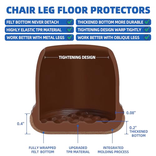 20 Pcs Black Extra Small Chair Leg Floor Protectors for Hardwood Floors, Upgraded Rubber Chair Leg Caps with Felt, Furniture Leg Feet Covers Protect Floor from Scratches Reduce Noise (Fit 0.55"-0.75") - size: Xsmall (Fit 0.55"-0.75")