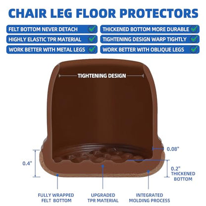 20 Pcs Black Extra Small Chair Leg Floor Protectors for Hardwood Floors, Upgraded Rubber Chair Leg Caps with Felt, Furniture Leg Feet Covers Protect Floor from Scratches Reduce Noise (Fit 0.55"-0.75") - size: Xsmall (Fit 0.55"-0.75")