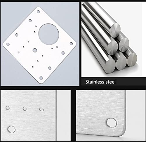 12PCS Cabinet Hinge Repair Plate, Stainless Steel Hinge Repair Brackets Kit for Kitchen Cupboard Door with Fixing Screws