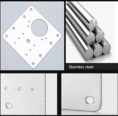 12PCS Cabinet Hinge Repair Plate, Stainless Steel Hinge Repair Brackets Kit for Kitchen Cupboard Door with Fixing Screws