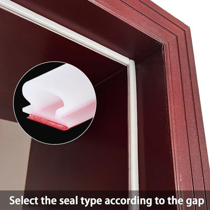 QDiShi White Rubber D-Shape Weather Stripping Door Seal Strip 0.39x0.23 Inch, Self-Adhesive Soundproofing Gap Draft Stopper for Door Frame, Window, Noise Reduction(20FT) - color: White