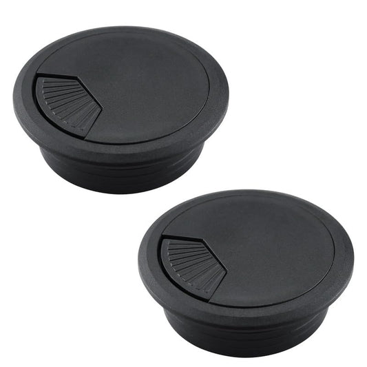 EASYEAH 2 Pcs Desk Grommet 2" / 50 mm, Desk Cord Hole Cover, Cable Grommet ABS Plastic, Desk Hole Grommet for Home & Office Pc, Detachable Adjustable Cable Cord Organizer-Black - color: 2pcs Black, size: 2" / 50 mm
