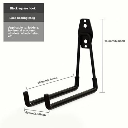 Garage Hook Tool Ladder and Bicycle Wall Mount Storage Rack Heavy Duty Hook Large BLC390-01 - size: Large(7.4*2.36*6.3 inch)