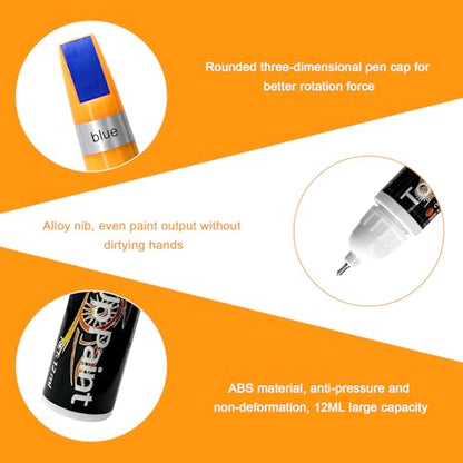 Touch Up Paint Pen for Cars, 2 in 1 Quick Drying Touch Up Pen Lasting Auto Scratch Remover, 0.4 Fl Oz Color Accurate Paint Pens Quick & Easy Solution to Repair Scratches (Blue) - color: Blue