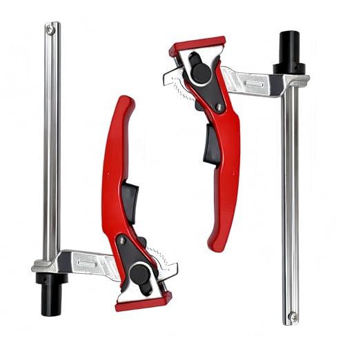 2 Pack Bench Dog Clamp, Quick Release Ratcheting Woodworking Bench Vise, Adjustable MFT Table Workbench Dog Hole Clamps 3/4 Inch Hold Down Clamp for Woodworking