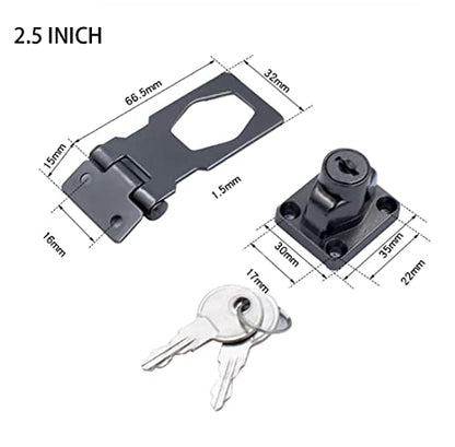 Flip Latch 3-mm Thickened Heavy Duty Hasp Safety Door Lock Gate Latches for Double Door Window Barn Closet Drawer Cabinet Garage,Stainless Steel Brushed Nickel (2.5 INCH-2 PCS) - size: 2.5 INCH-2 PCS