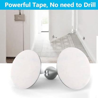 WINONLY Door Stopper, Magnetic Door Stop, Stainless Steel, Magnetic Door Catch, 3M Double-Sided Adhesive Tape, No Drilling, Screws for Stronger Mount, Hold Your Door Open, for Wide Doors (6) - style: 6 Pack-Silver